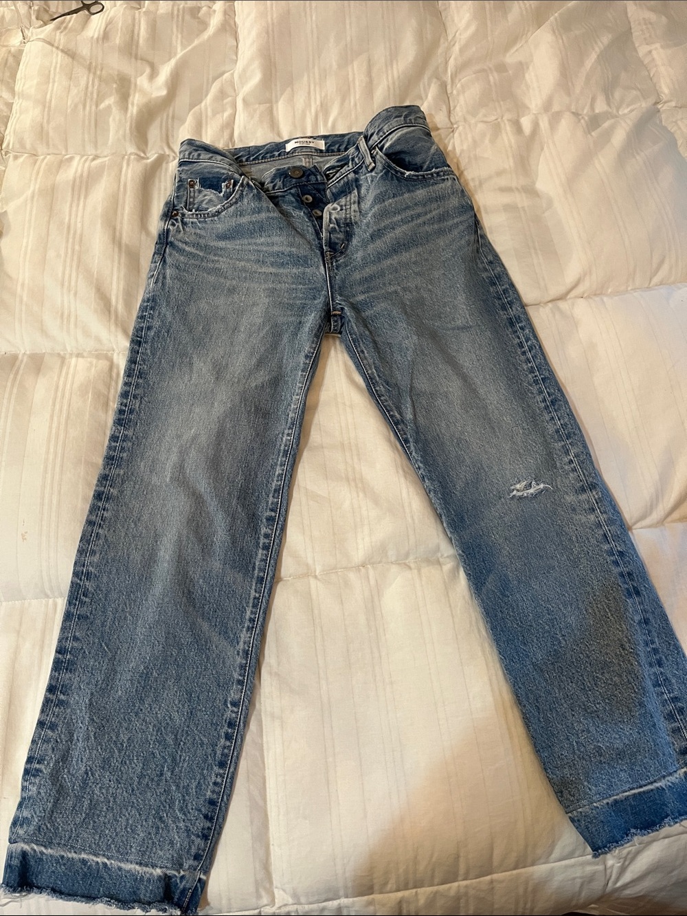Moussy Women's Straight Leg Jeans - Faded Blue Denim size 25, inseam 26 inches